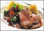 Chateaubriand med Karl Johan svampe i parmasvøb
